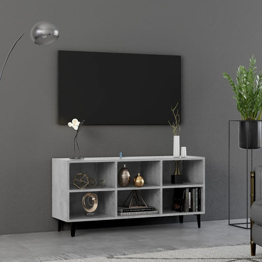 TV-Schrank mit Metallbeinen Betongrau 103,5x30x50 cm