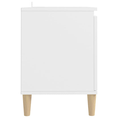 TV-Schrank mit Massivholz-Beinen Weiß 103,5x30x50 cm