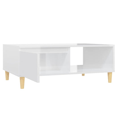 Couchtisch Hochglanz-Weiß 90x60x35 cm Holzwerkstoff