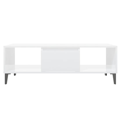 Couchtisch Hochglanz-Weiß 103,5x60x35 cm Holzwerkstoff