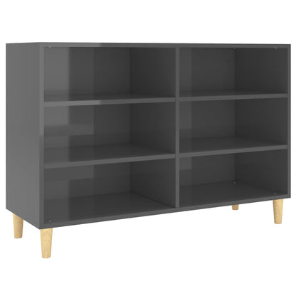 Sideboard Hochglanz-Grau 103,5x35x70 cm Holzwerkstoff
