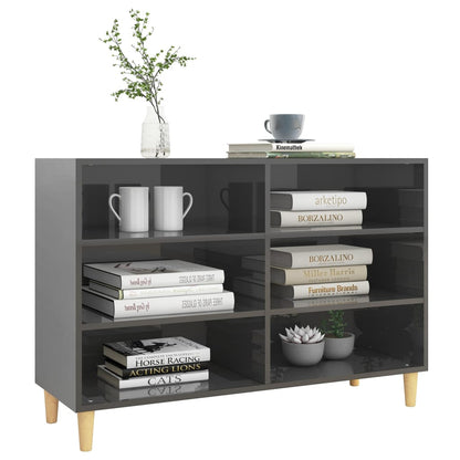 Sideboard Hochglanz-Grau 103,5x35x70 cm Holzwerkstoff