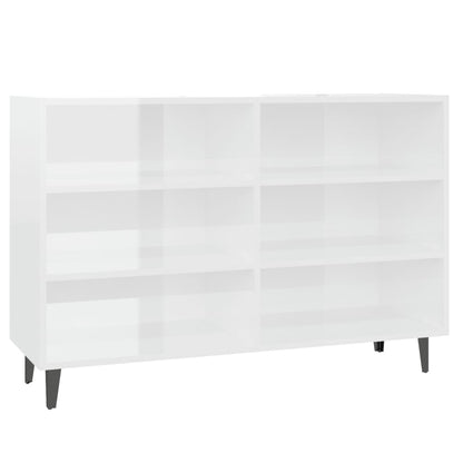 Skænk Højglans Hvid 103,5x35x70 cm Træmateriale