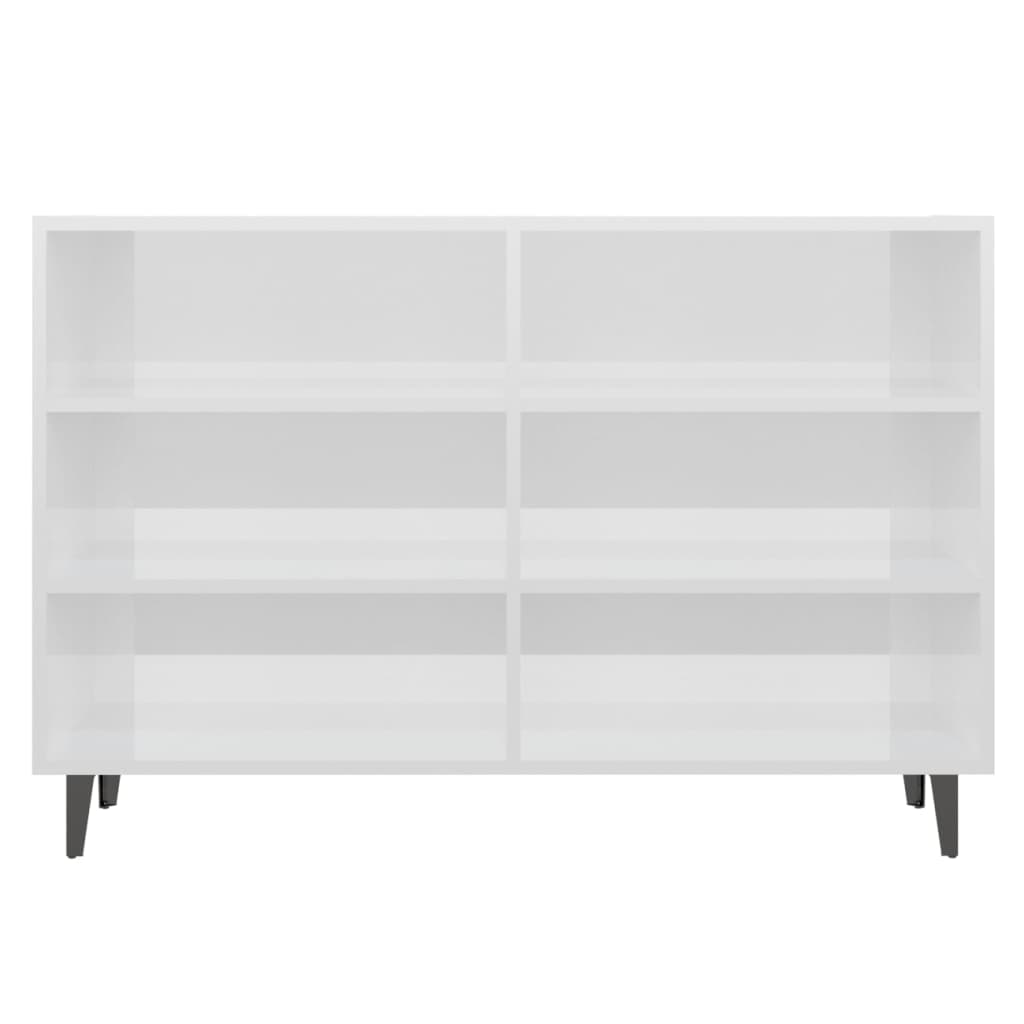 Skænk Højglans Hvid 103,5x35x70 cm Træmateriale