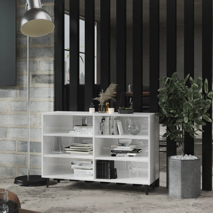Skænk Højglans Hvid 103,5x35x70 cm Træmateriale
