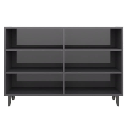 Sideboard Hochglanz-Grau 103,5x35x70 cm Holzwerkstoff