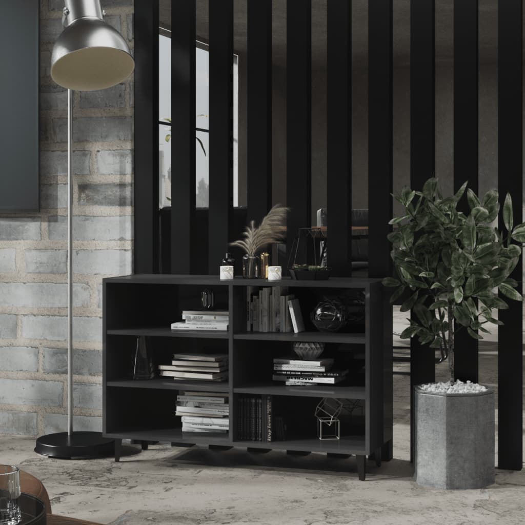 Sideboard Hochglanz-Grau 103,5x35x70 cm Holzwerkstoff
