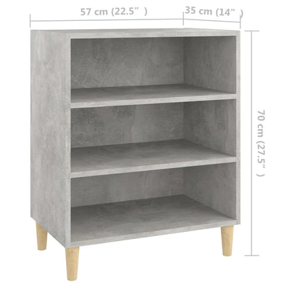 Skænk Beton Grå 57x35x70 cm Træ Materiale