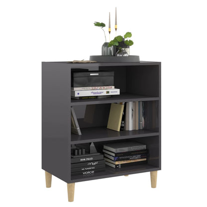 Sideboard Hochglanz-Grau 57x35x70 cm Holzwerkstoff