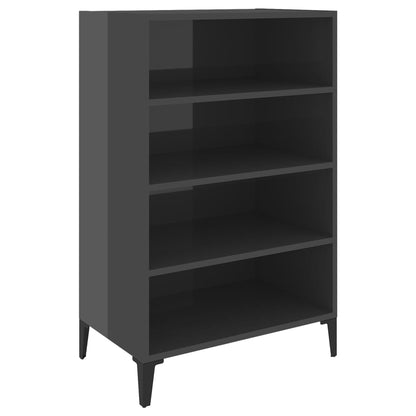 Sideboard Hochglanz-Grau 57x35x90 cm Holzwerkstoff