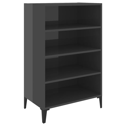 Sideboard Hochglanz-Grau 57x35x90 cm Holzwerkstoff