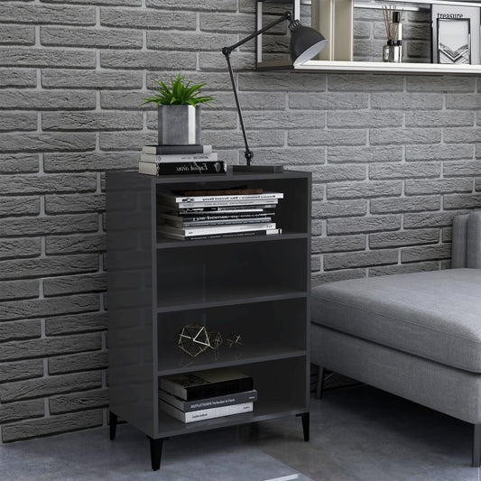 Sideboard Hochglanz-Grau 57x35x90 cm Holzwerkstoff