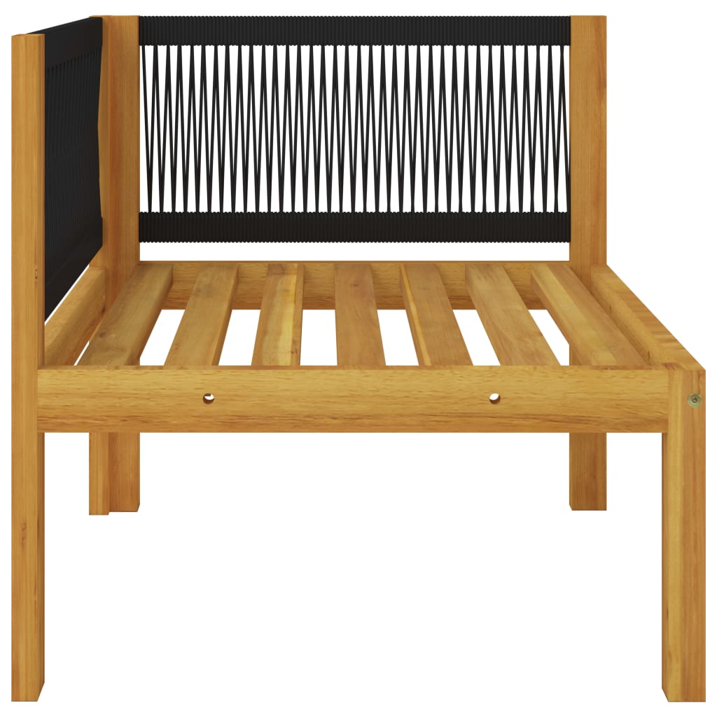 2-Sitzer-Gartenbank mit Kissen Holz Akazie & Seil