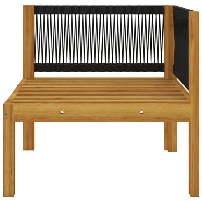 2-Sitzer-Gartenbank mit Kissen Holz Akazie & Seil