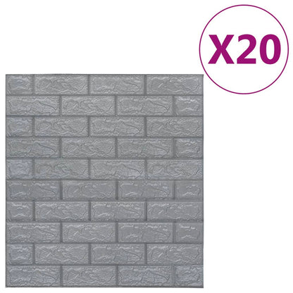 3D Tapete Ziegelstein Selbstklebend 20 Stk. Anthrazit