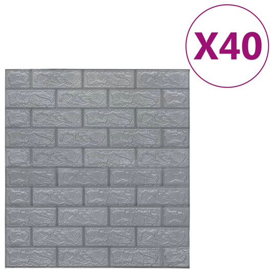3D Tapete Ziegelstein Selbstklebend 40 Stk. Anthrazit