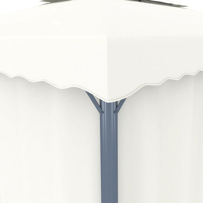 Pavillon mit Vorhängen & LED-Lichterketten 4x3 m Cremeweiß