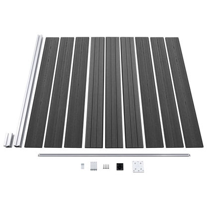 Zaunelement Set WPC 526x186 cm Schwarz