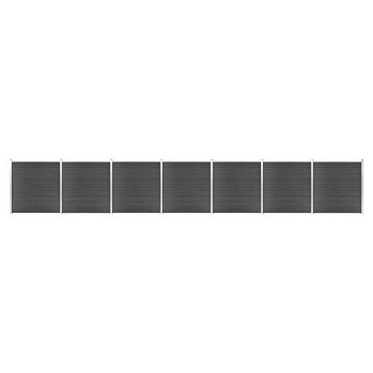 Zaunelement Set WPC 1218x186 cm Schwarz