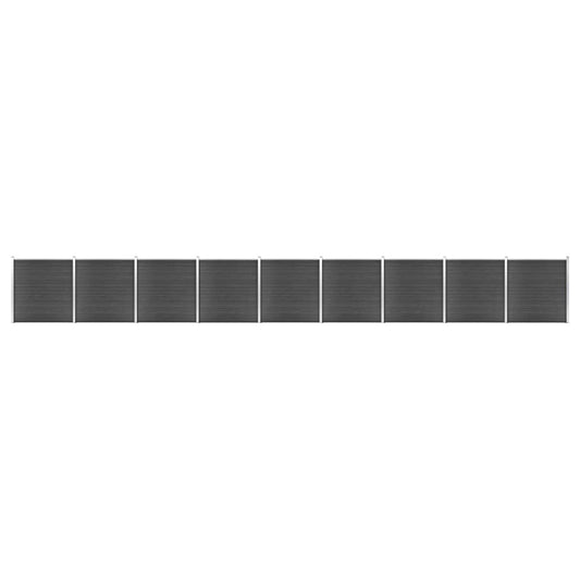 Zaunelement Set WPC 1564x186 cm Schwarz