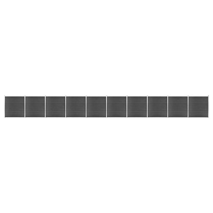 Zaunelement Set WPC 1737x186 cm Schwarz