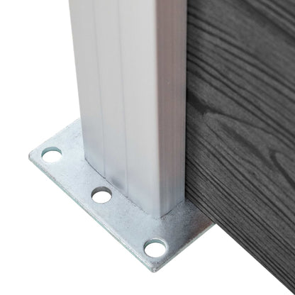 Zaunelement Set WPC 446x(105-186) cm Schwarz