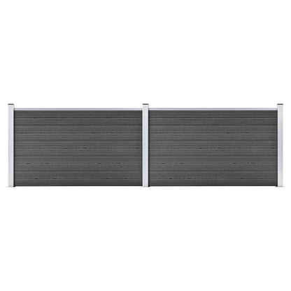 Zaunelement Set WPC 353x105 cm Schwarz