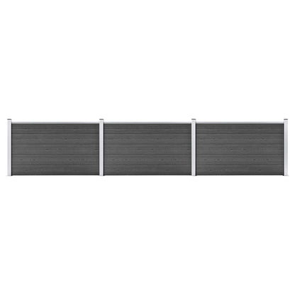 Zaunelement Set WPC 526x105 cm Schwarz