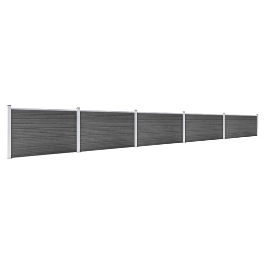 Zaunelement Set WPC 872x105 cm Schwarz