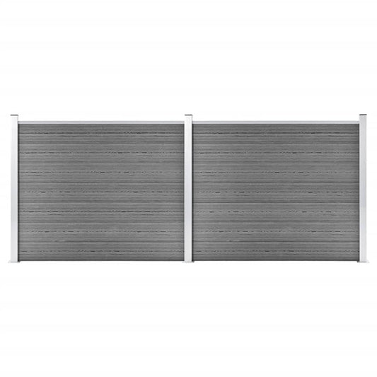 Zaunelement Set WPC 353x146 cm Grau