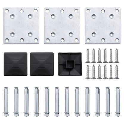 Zaunelement Set WPC 353x146 cm Grau
