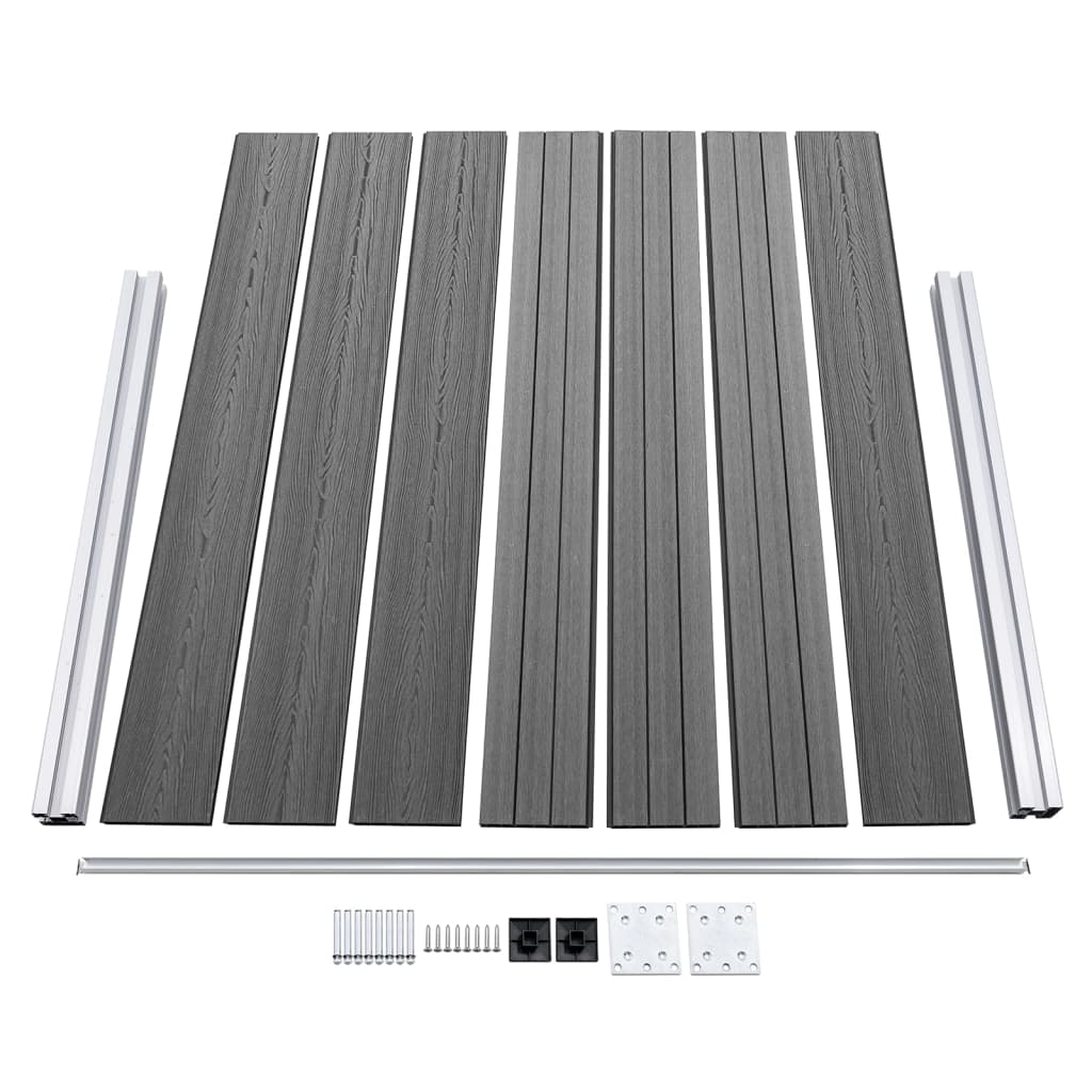Zaunelement Set WPC 526x146 cm Grau