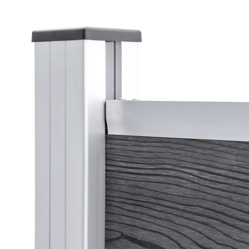 Zaunelement Set WPC 526x146 cm Grau