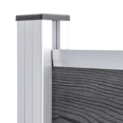 Zaunelement Set WPC 526x146 cm Grau