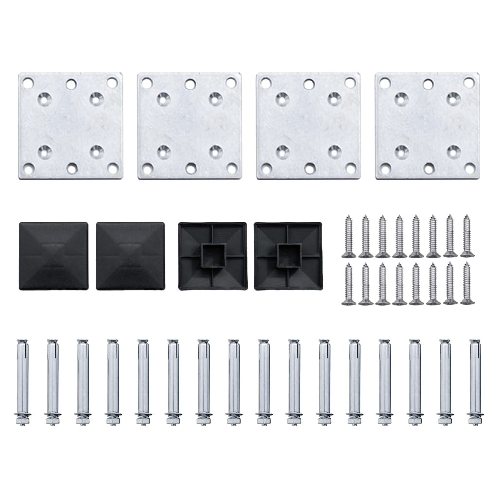 Zaunelement Set WPC 526x146 cm Grau