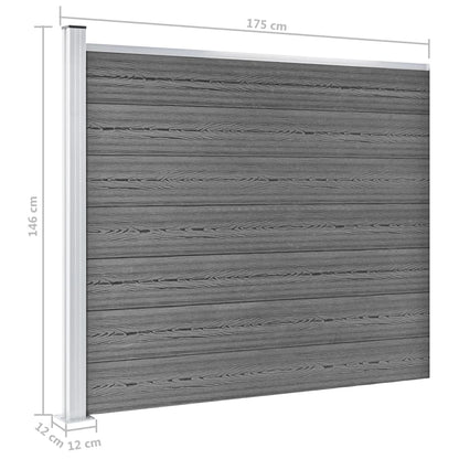 Zaunelement Set WPC 699x146 cm Grau