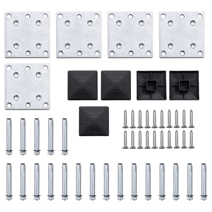 Zaunelement Set WPC 699x146 cm Grau