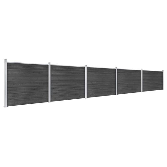 Zaunelement Set WPC 872x146 cm Grau