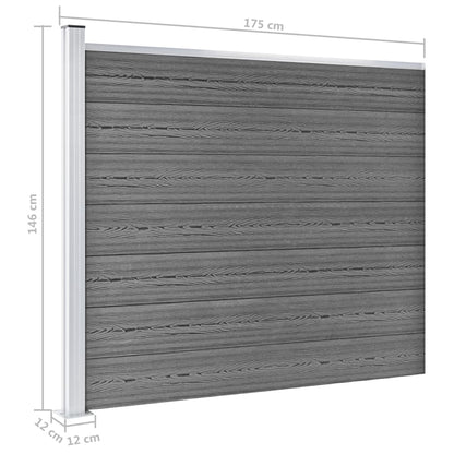 Zaunelement Set WPC 872x146 cm Grau