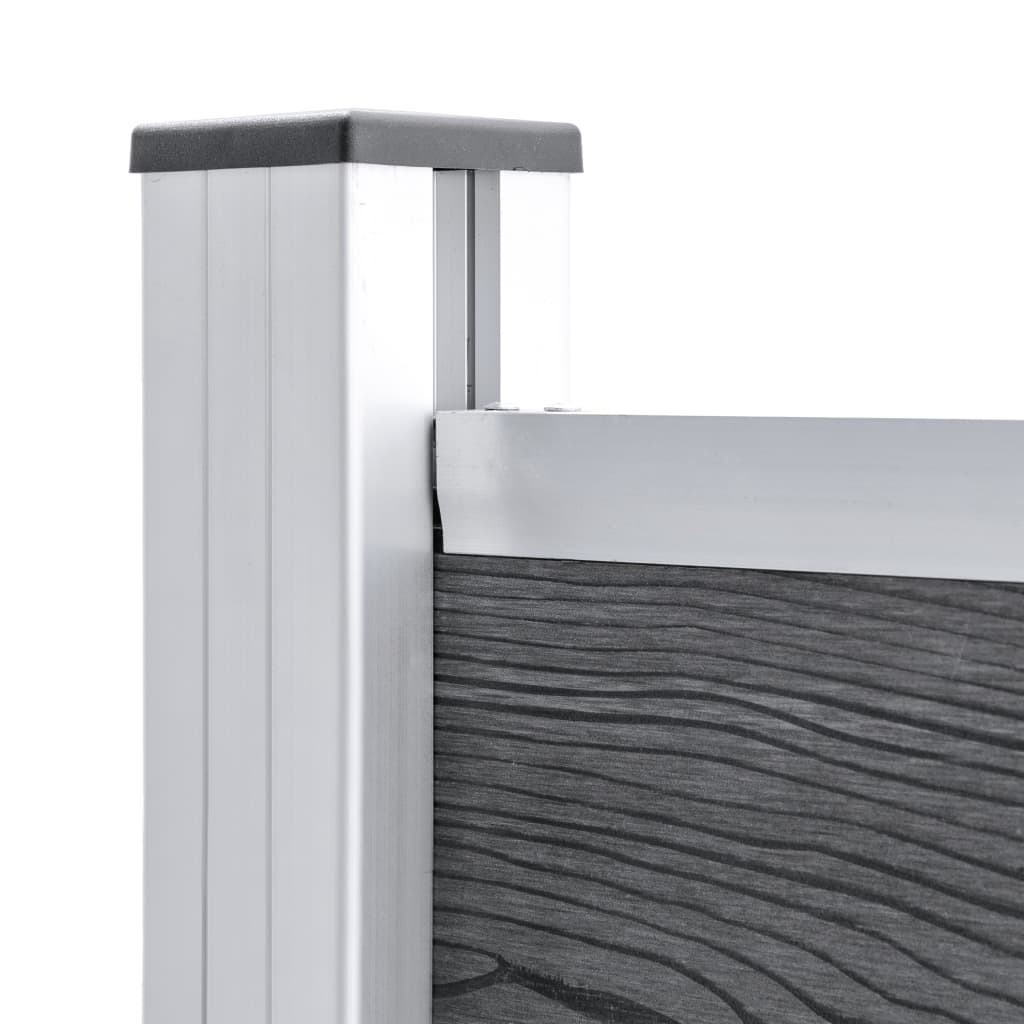 Zaunelement Set WPC 872x146 cm Grau