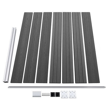 Zaunelement Set WPC 353x146 cm Schwarz