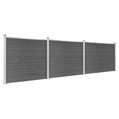 Zaunelement Set WPC 526x146 cm Schwarz