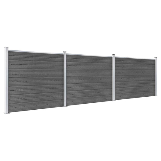 Zaunelement Set WPC 526x146 cm Schwarz