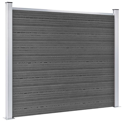 Zaunelement Set WPC 526x146 cm Schwarz