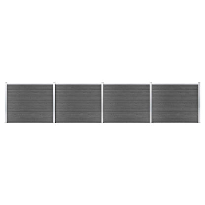 Zaunelement Set WPC 699x146 cm Schwarz