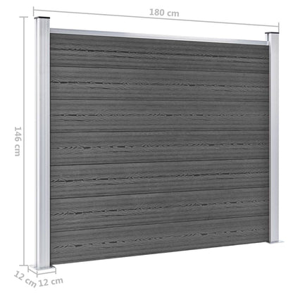 Zaunelement Set WPC 699x146 cm Schwarz