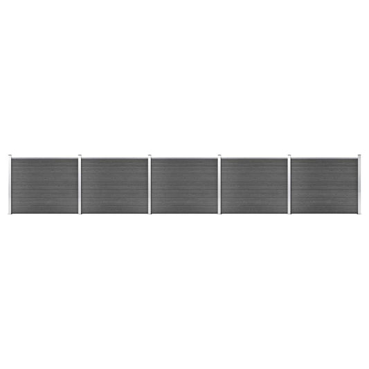 Zaunelement Set WPC 872x146 cm Schwarz