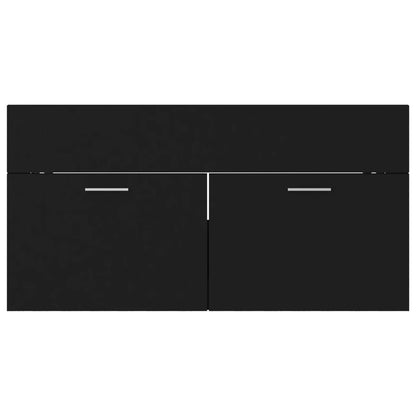 Badmöbel-Set Schwarz Holzwerkstoff