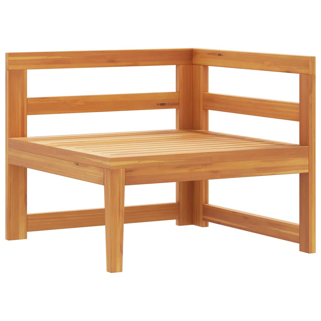 Ecksofa mit Cremeweißen Kissen Massivholz Akazie