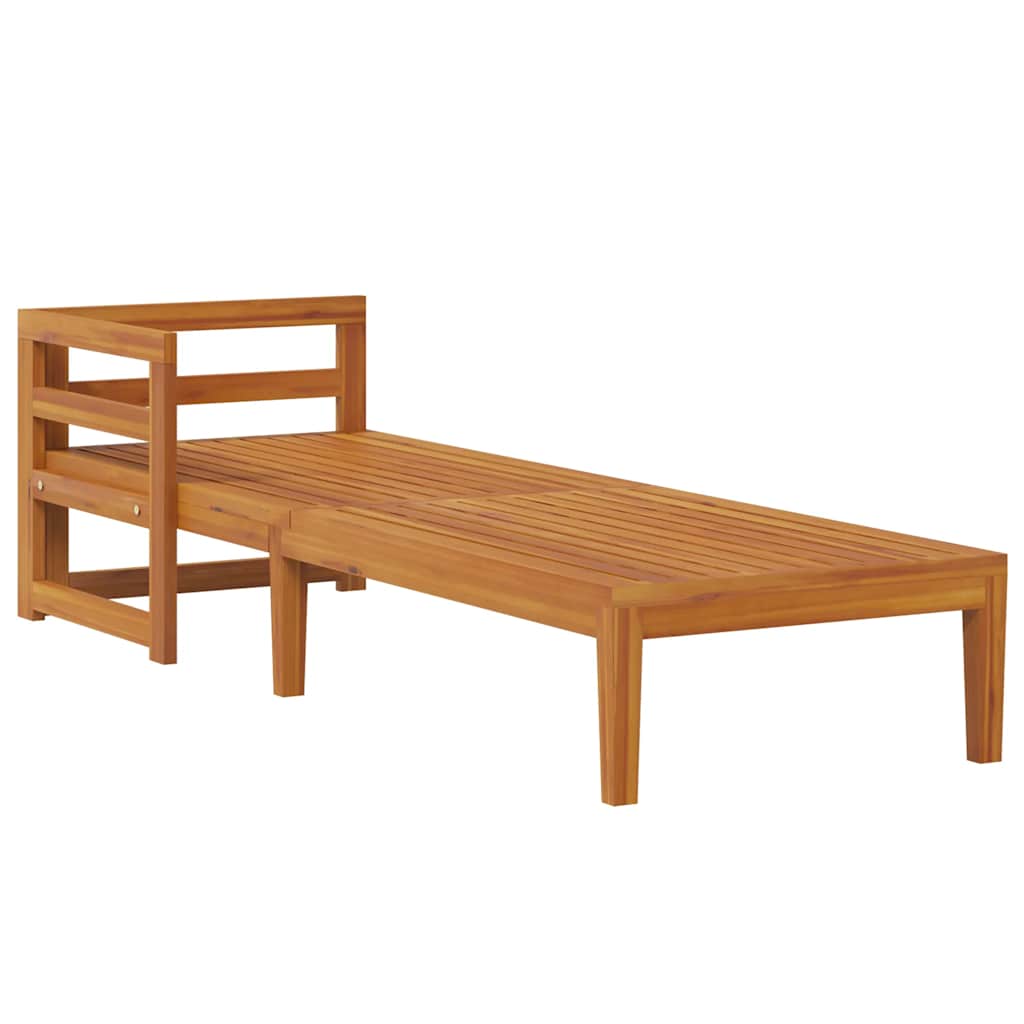 Sonnenliege mit 1 Armlehne Dunkelgrau Massivholz Akazie